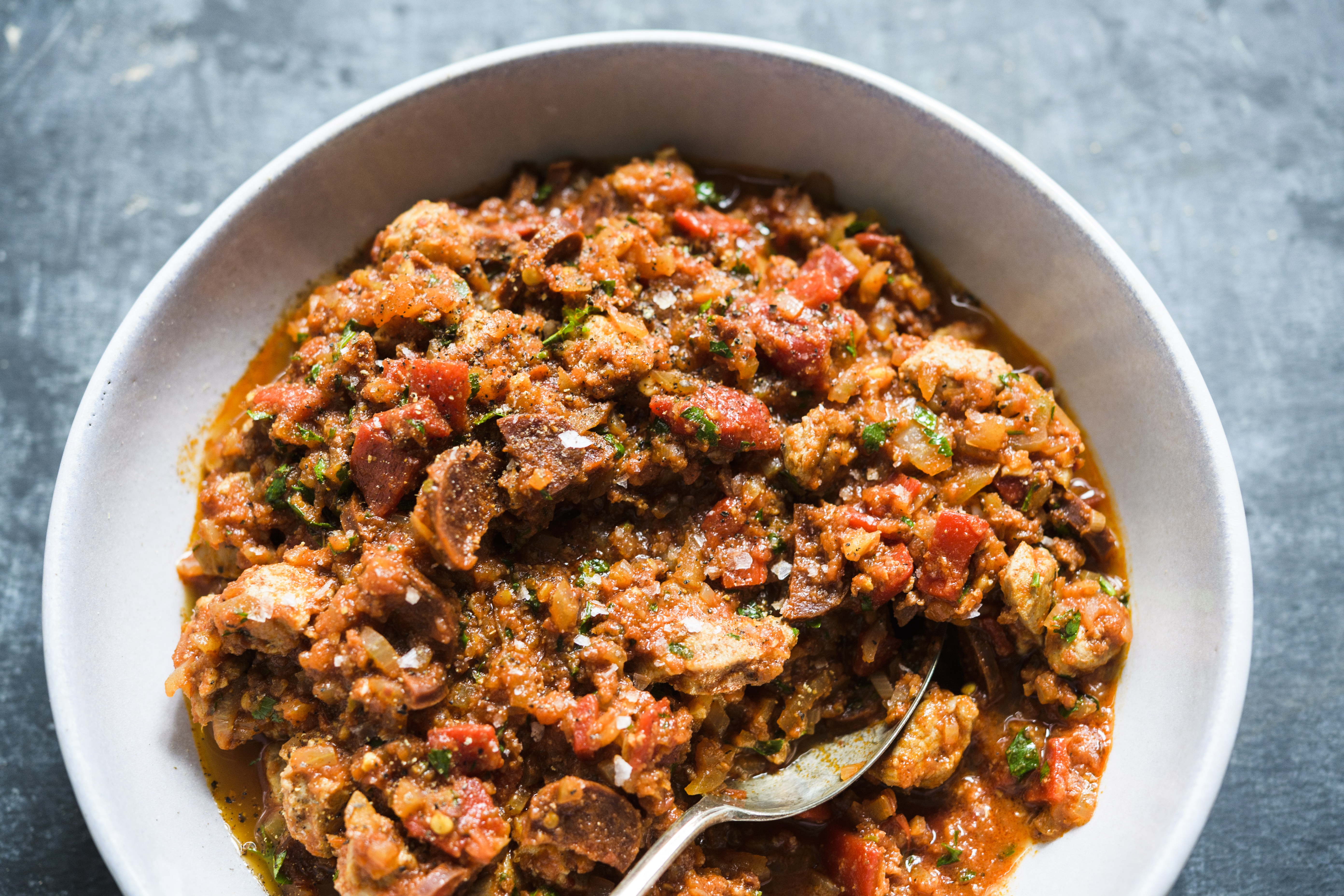 Pork and Chorizo Stew with Peppers (Carcamusa)