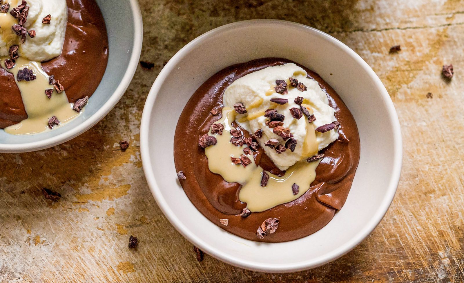 Chocolate Tahini Pudding Sesame Whipped Cream