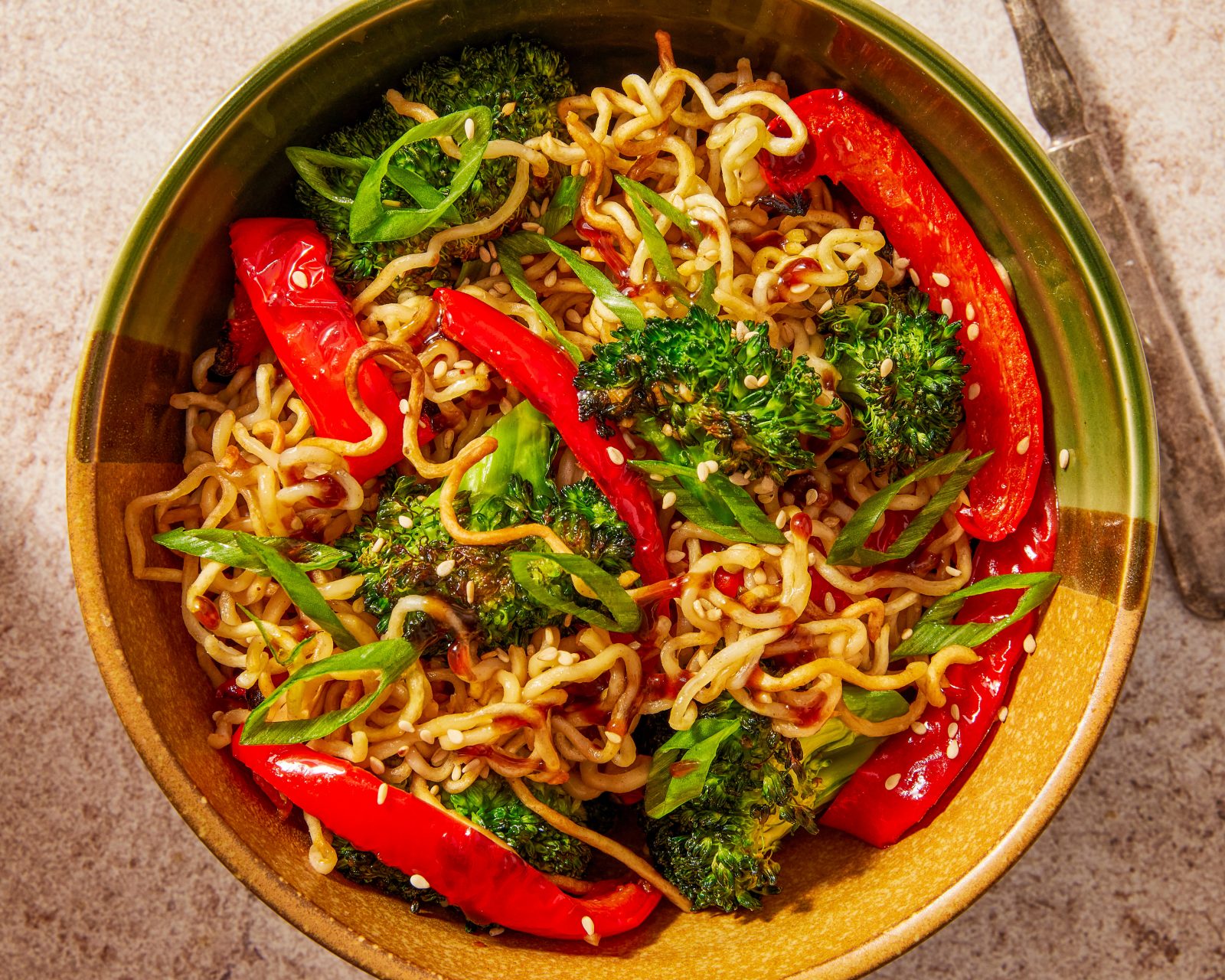 Chow Mein Traybake Broccoli Bell Peppers
