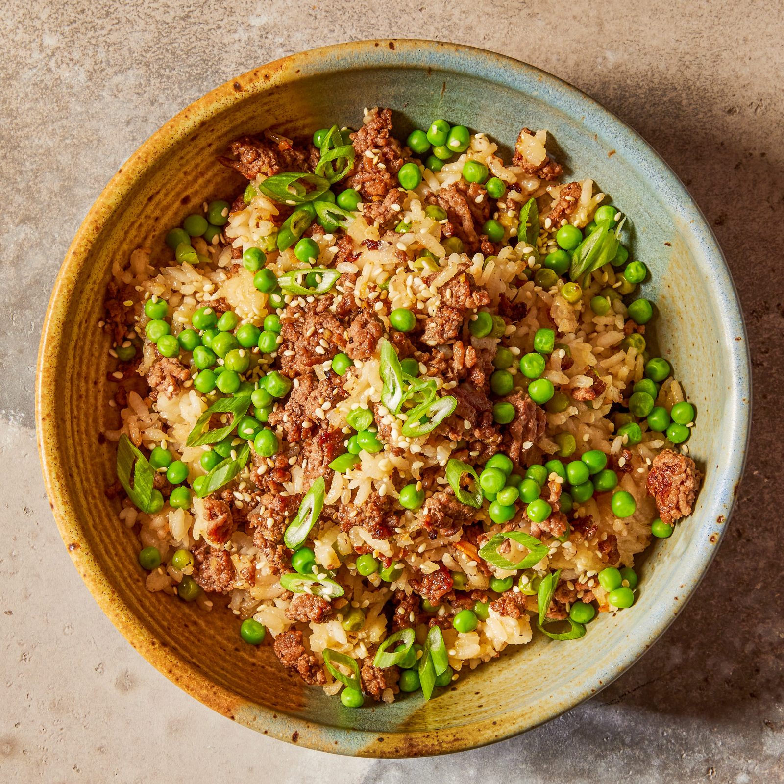 Ginger Beef Rice Peas