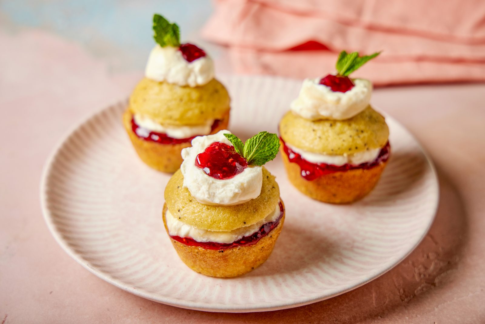 Lemon Cream Raspberry Victoria Cakes