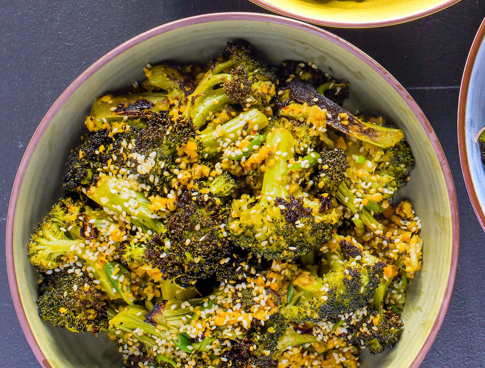 Oven Charred Broccoli Peanuts Soy Scallions