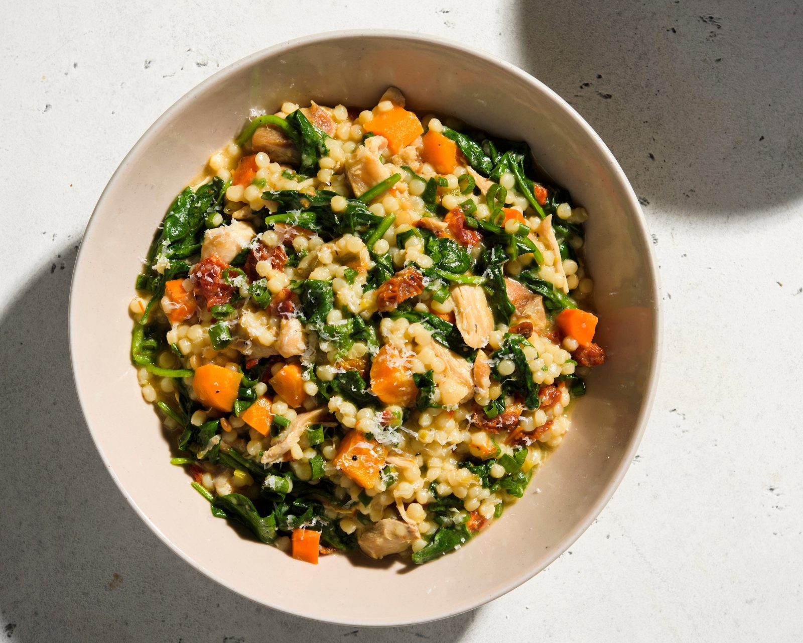 Pearl Couscous Risotto with Chicken and Spinach Cook What You Have Milk Street