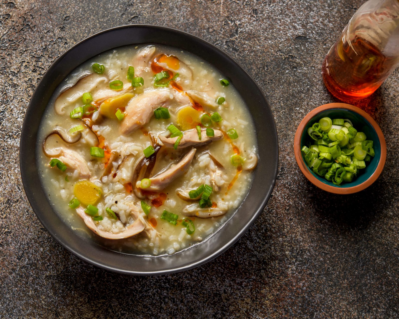 Rice Porridge with Chicken and Mushrooms