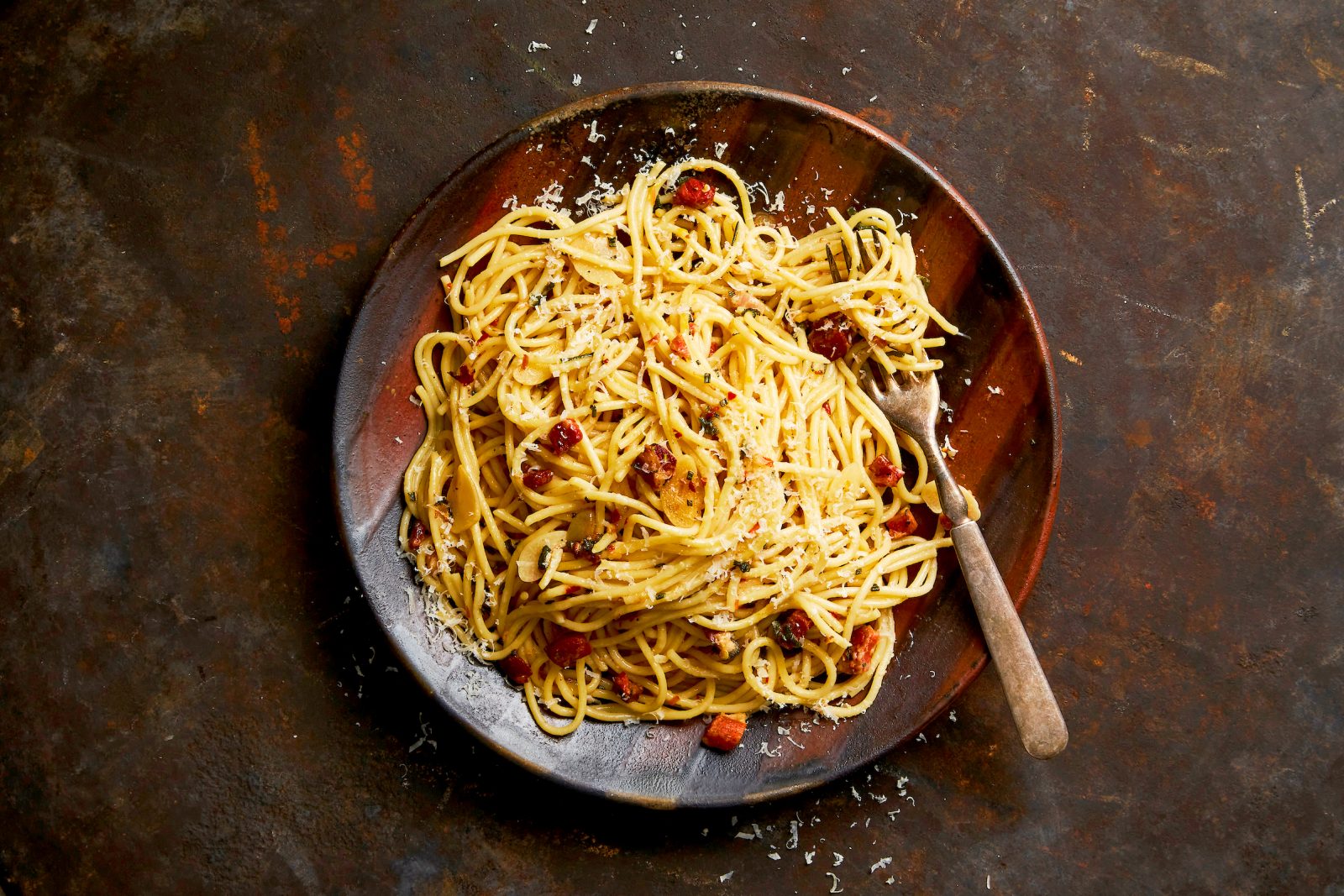 Spaghetti Sage Rosemary Pancetta Parm