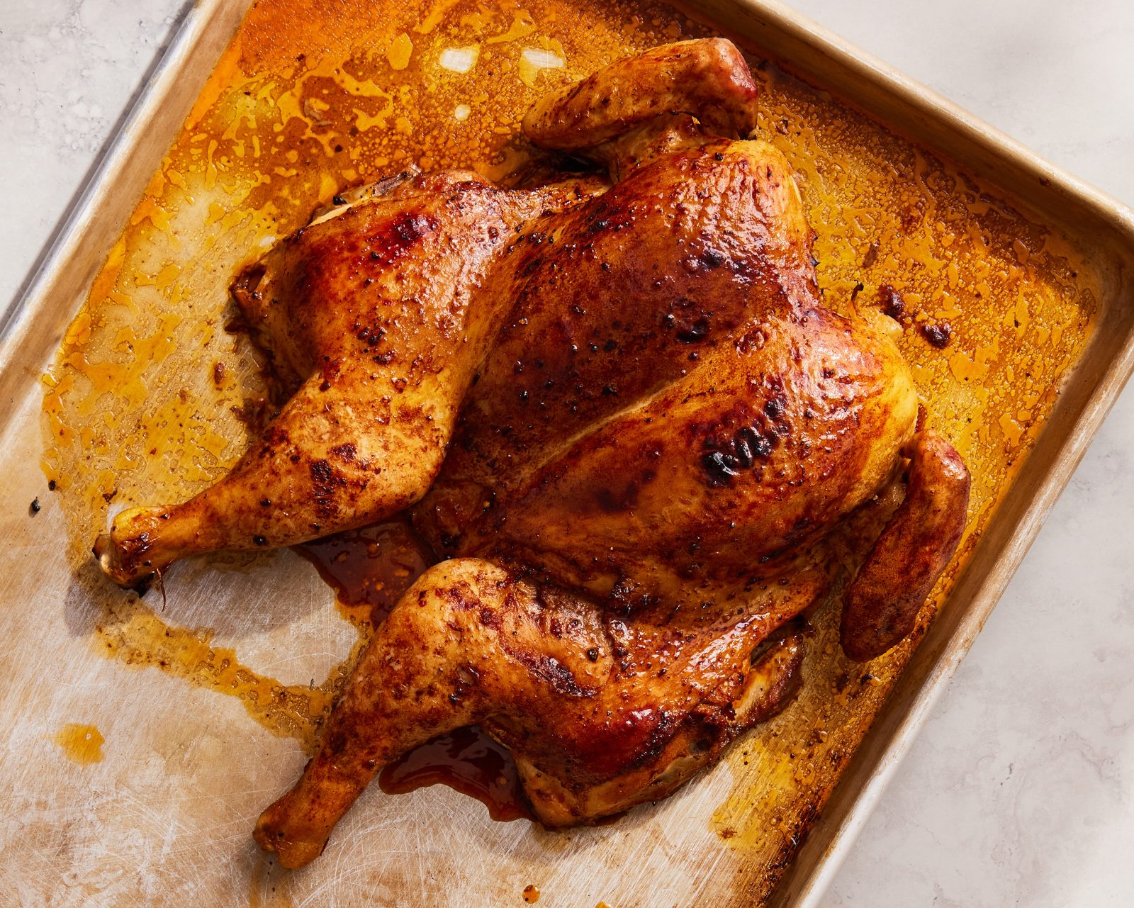 Spatchcocked Roasted Chicken Gochujang Butter