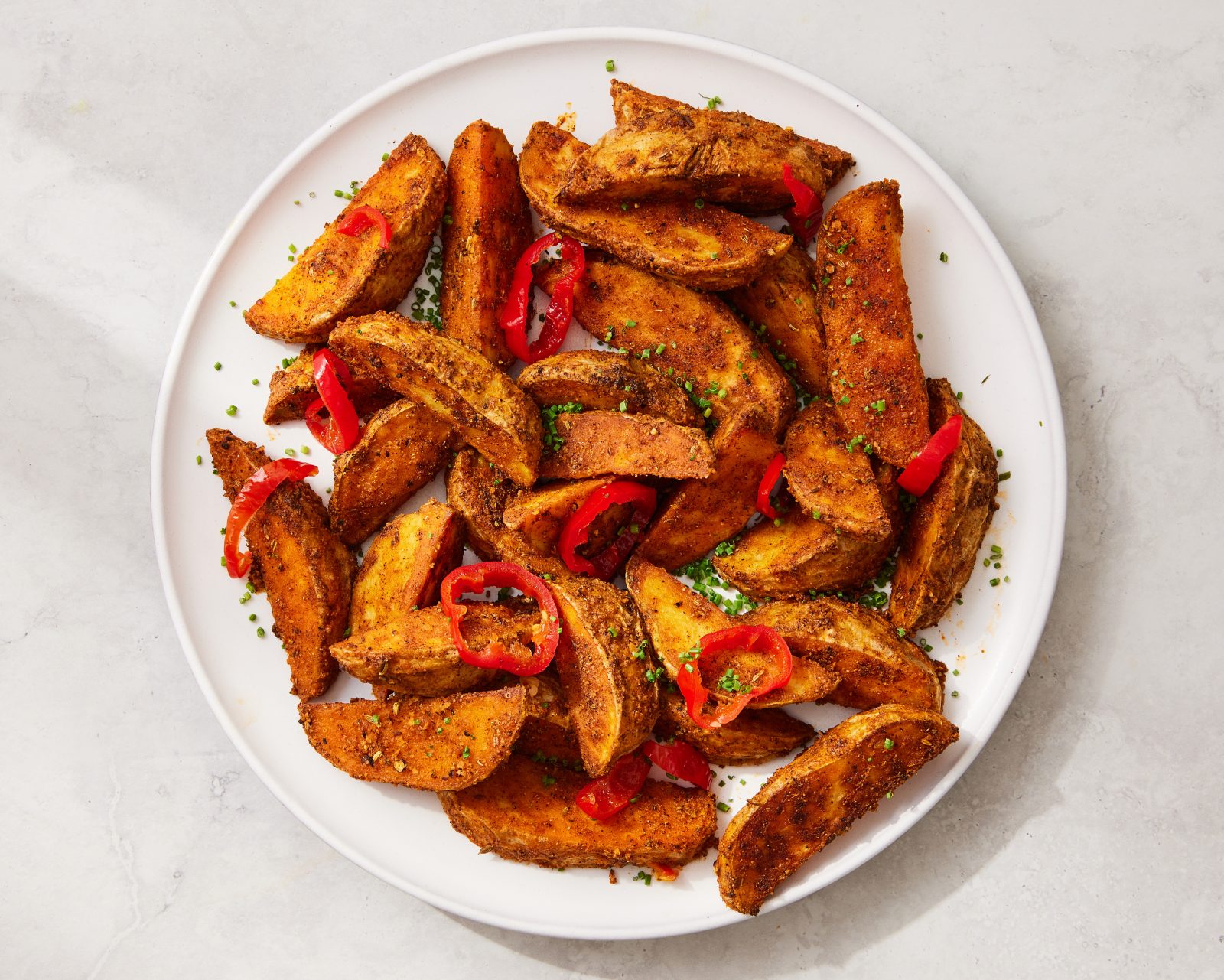 Spiced Potato Wedges Pickled Peppers