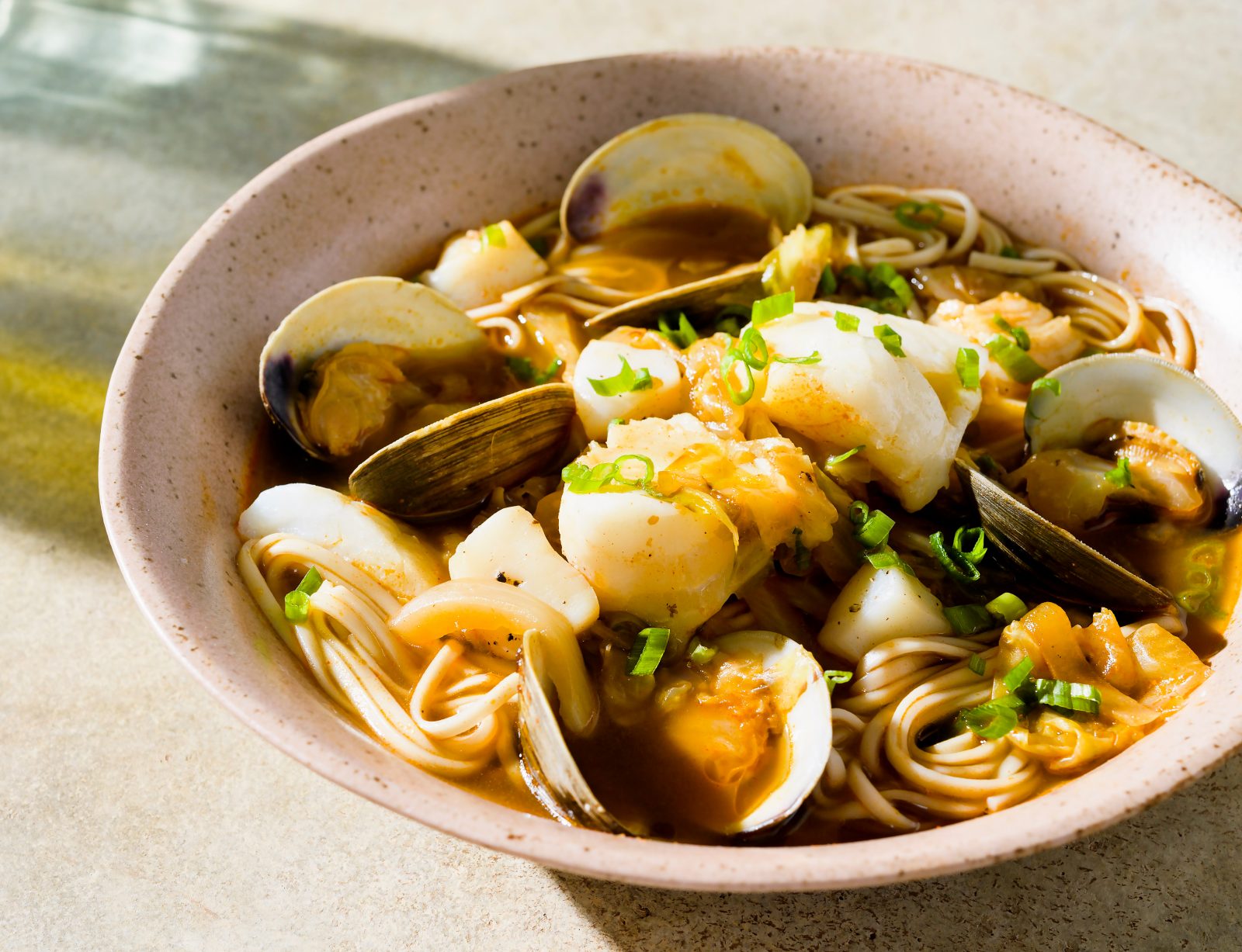 Spicy Korean Noodle Seafood Soup