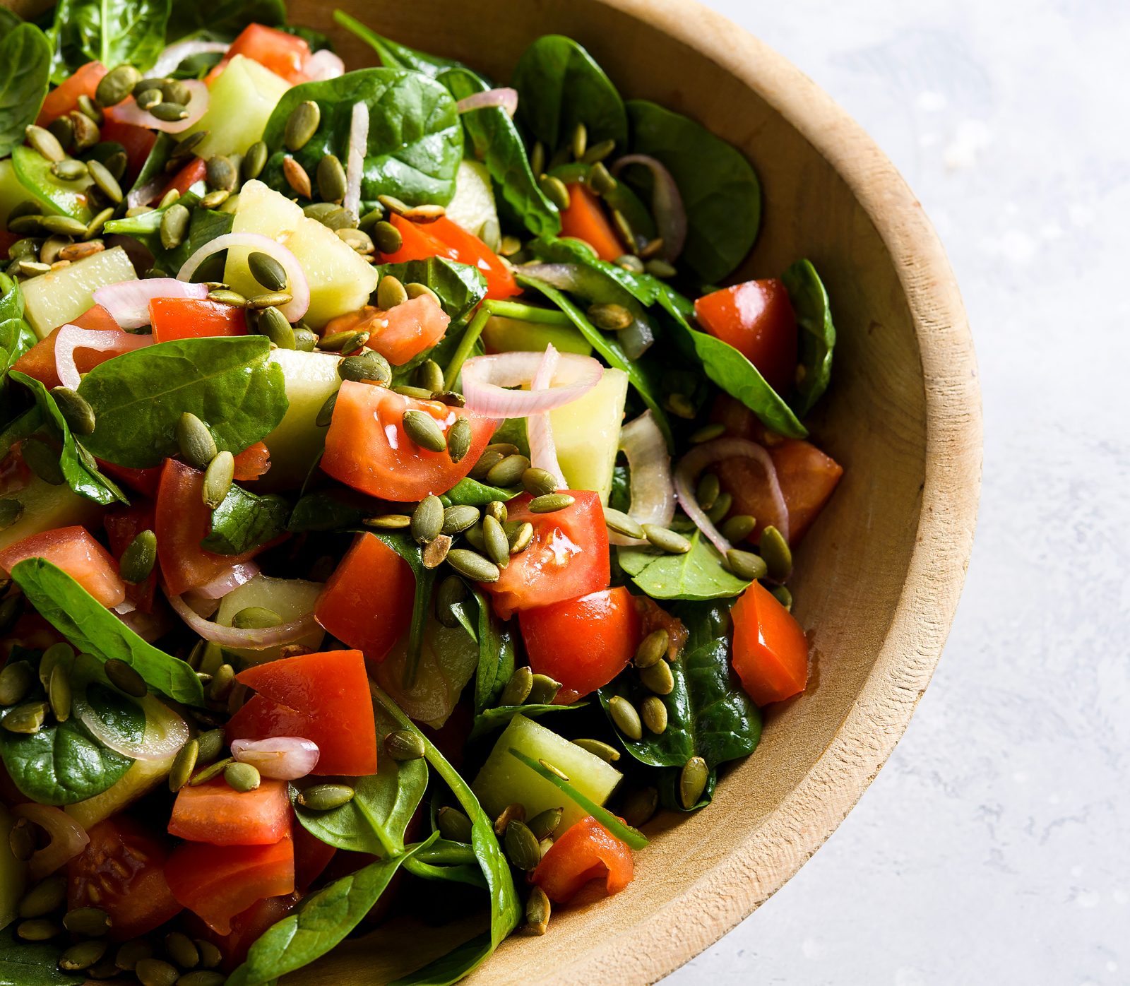 Spinach Salad Tomatoes Melon