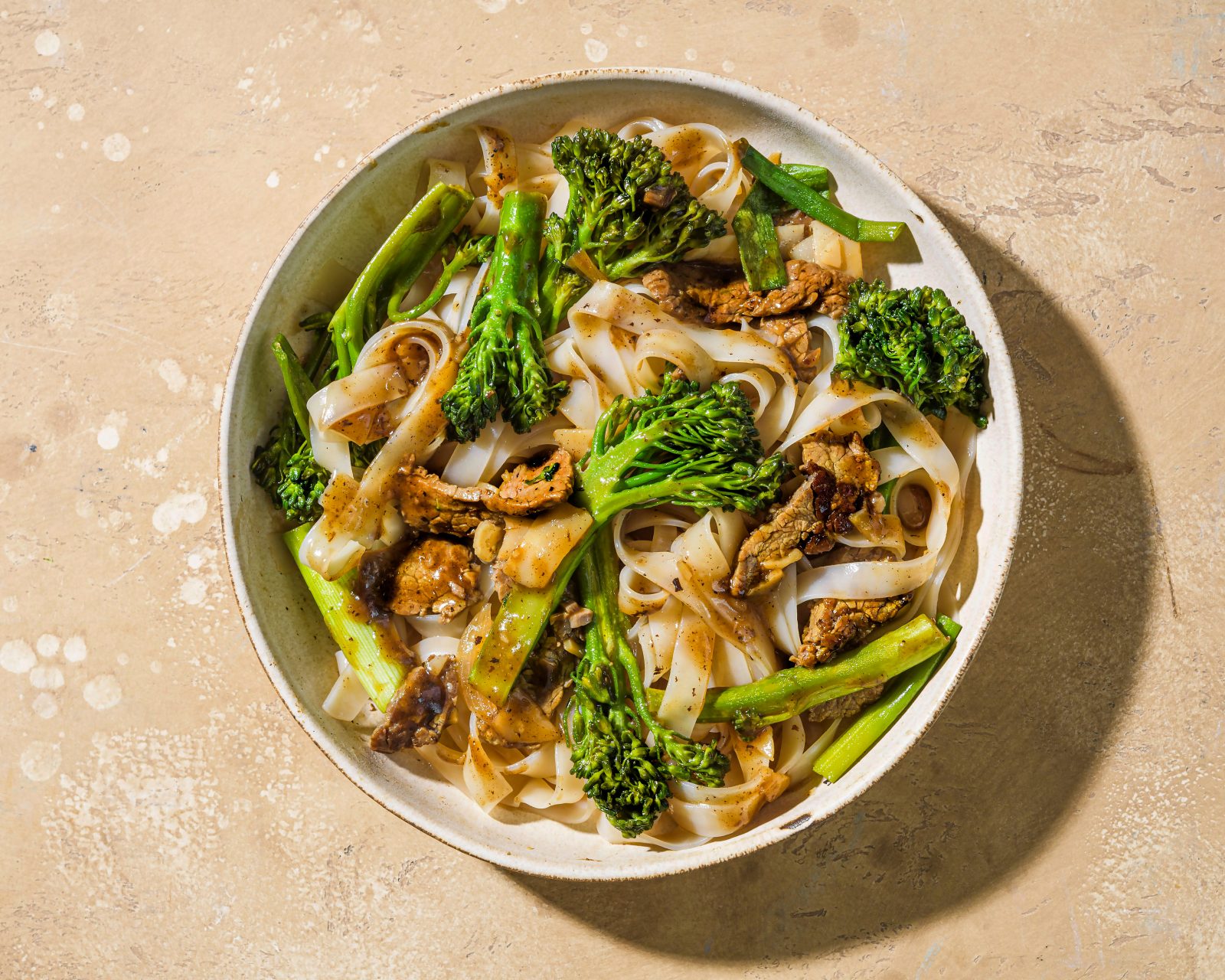 Stir Fried Rice Noodles Beef Broccolini