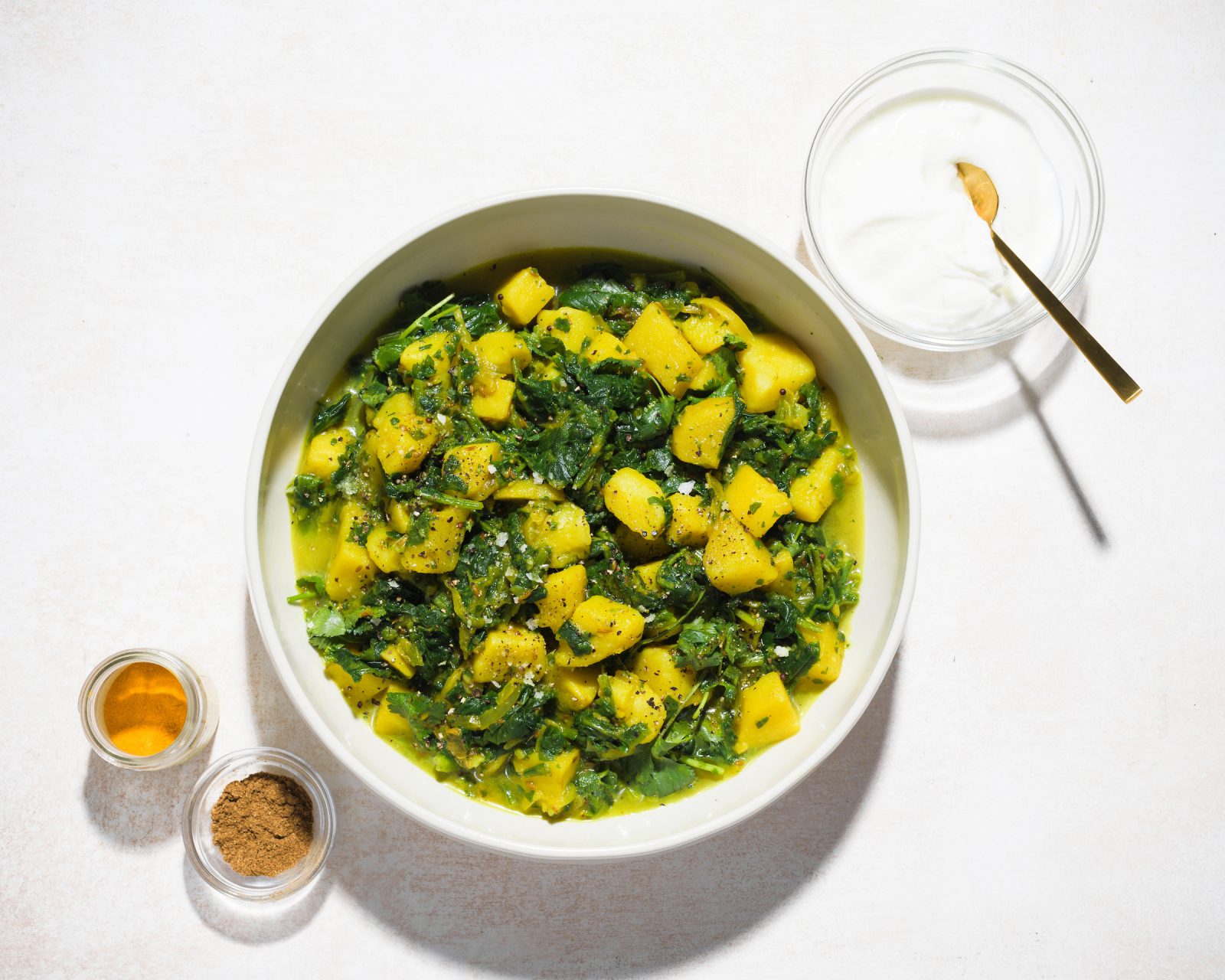 Turmeric Spiced Spinach Potatoes Cook What You Have Milk Street