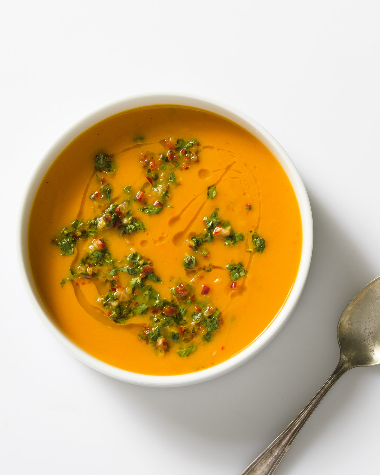 Christopher Kimball's Milk Street – Recipes – Carrot lime soup with cilantro v