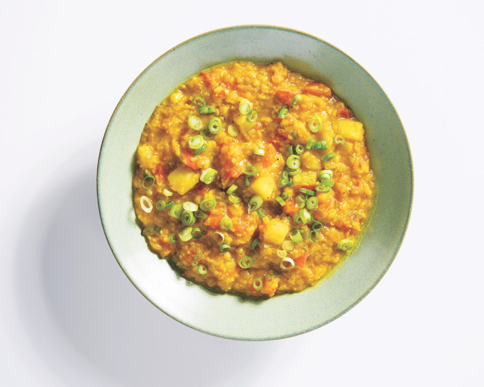 Persian red lentil potato stew