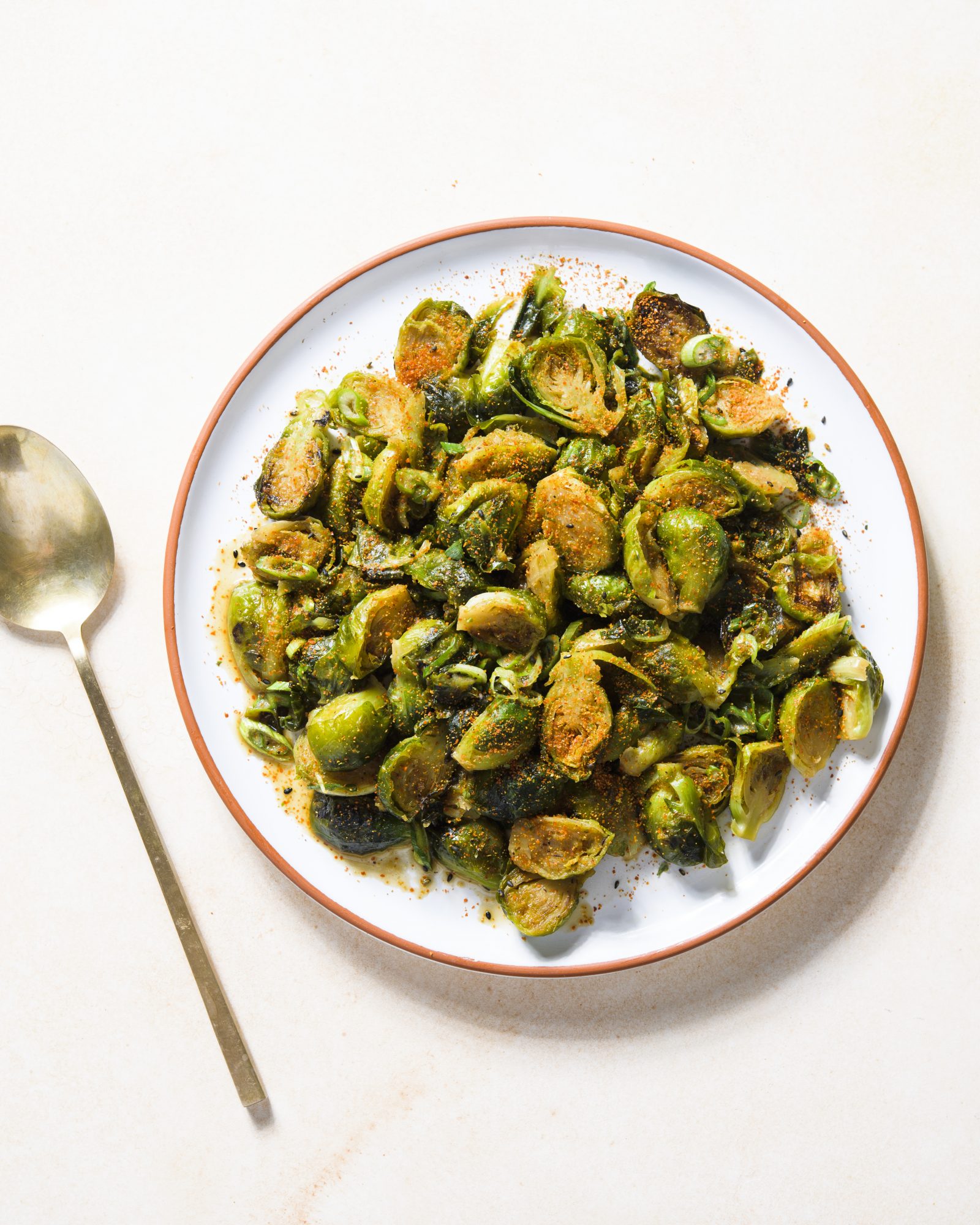 Soy glazed braised brussels sprouts v