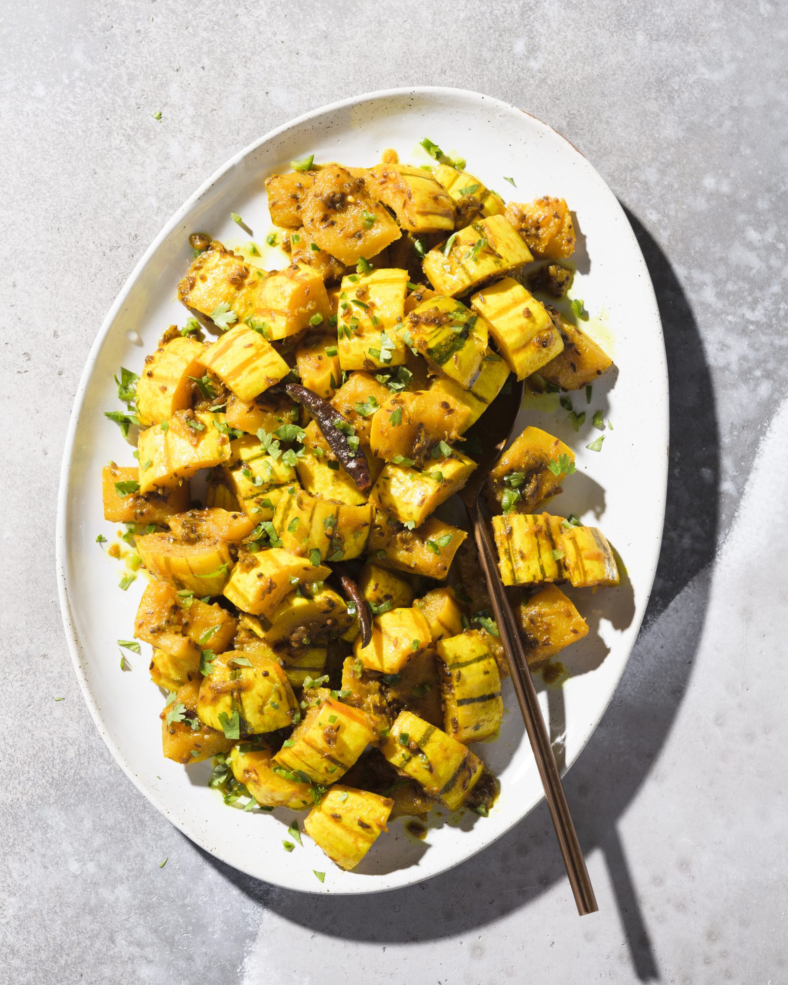 Spicy sweet dry curried squash v