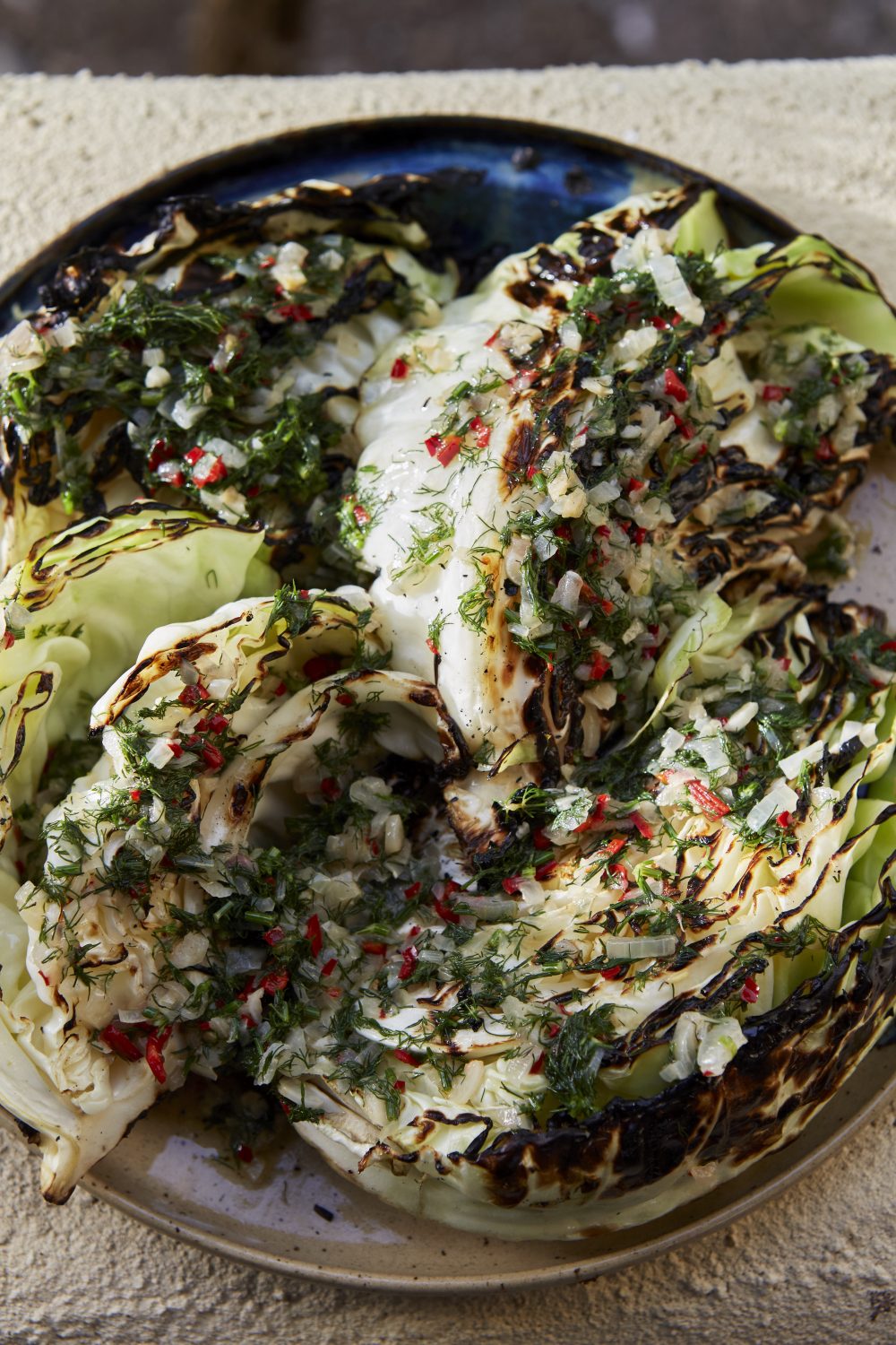 Grilled cabbage with chilli garlic butter Patricia Niven