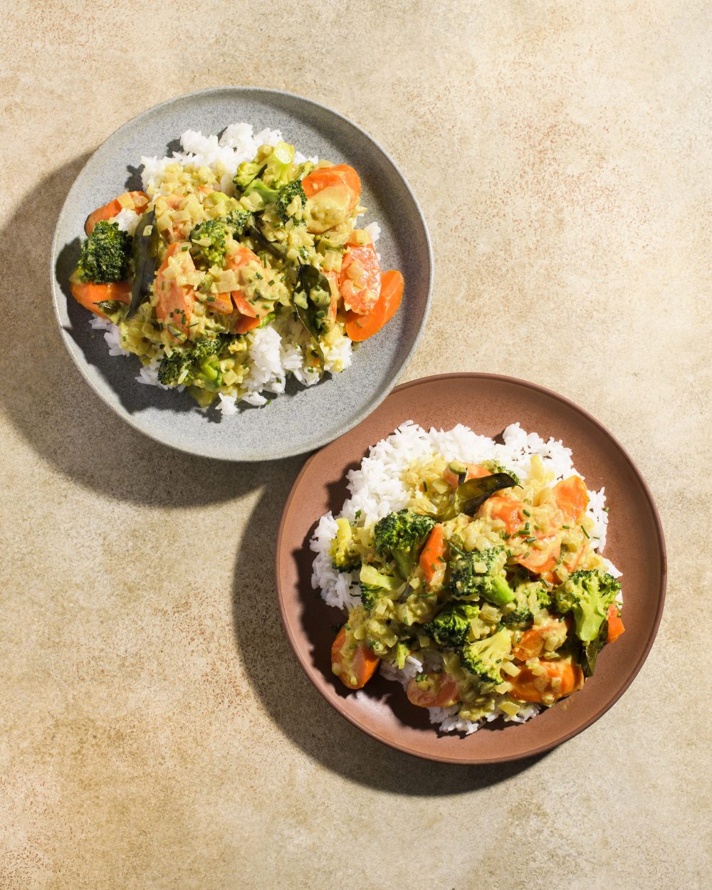 Coconut curry carrots broccoli v