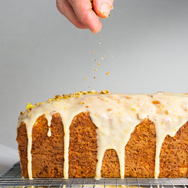 Carrot-Tahini Quick Bread with Candied Ginger and Pistachios