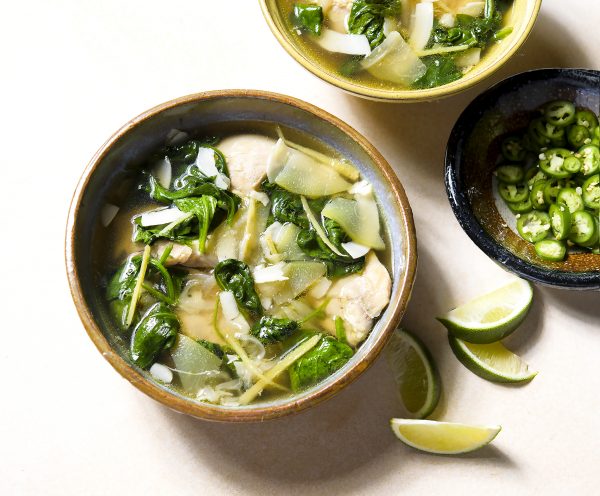 Filipino-Style Chicken Soup with Coconut and Lemon Grass