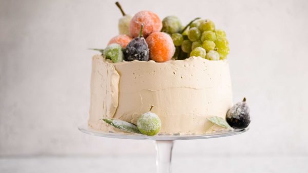 Claire Ptak’s Three-Layer Spice Cake with Brown Sugar Buttercream and Sugared Fruits