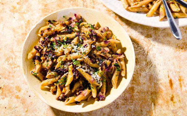 Pasta with Radicchio, Walnuts and Black Pepper