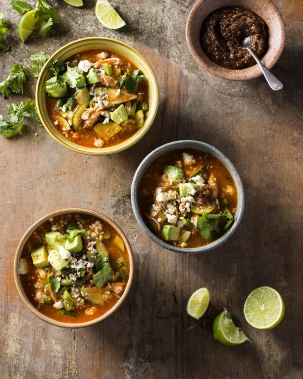Chicken and Vegetable Soup with Chipotle Chilies (Caldo Tlalpeño)