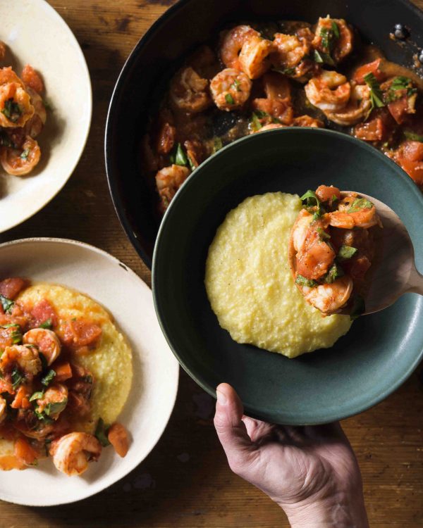 Polenta with Shrimp and Tomatoes