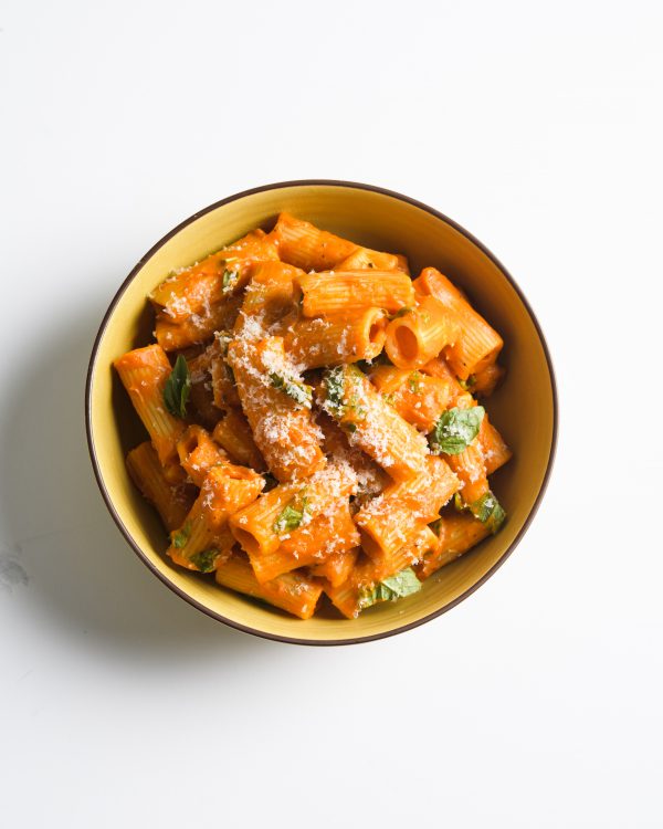 Rigatoni with Tomato, Butternut and Red Pepper Puree