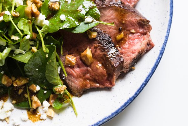 Steak Salad with Walnuts and Goat Cheese