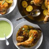 Skillet Roasted Peruvian Style Chicken with Aji Verde