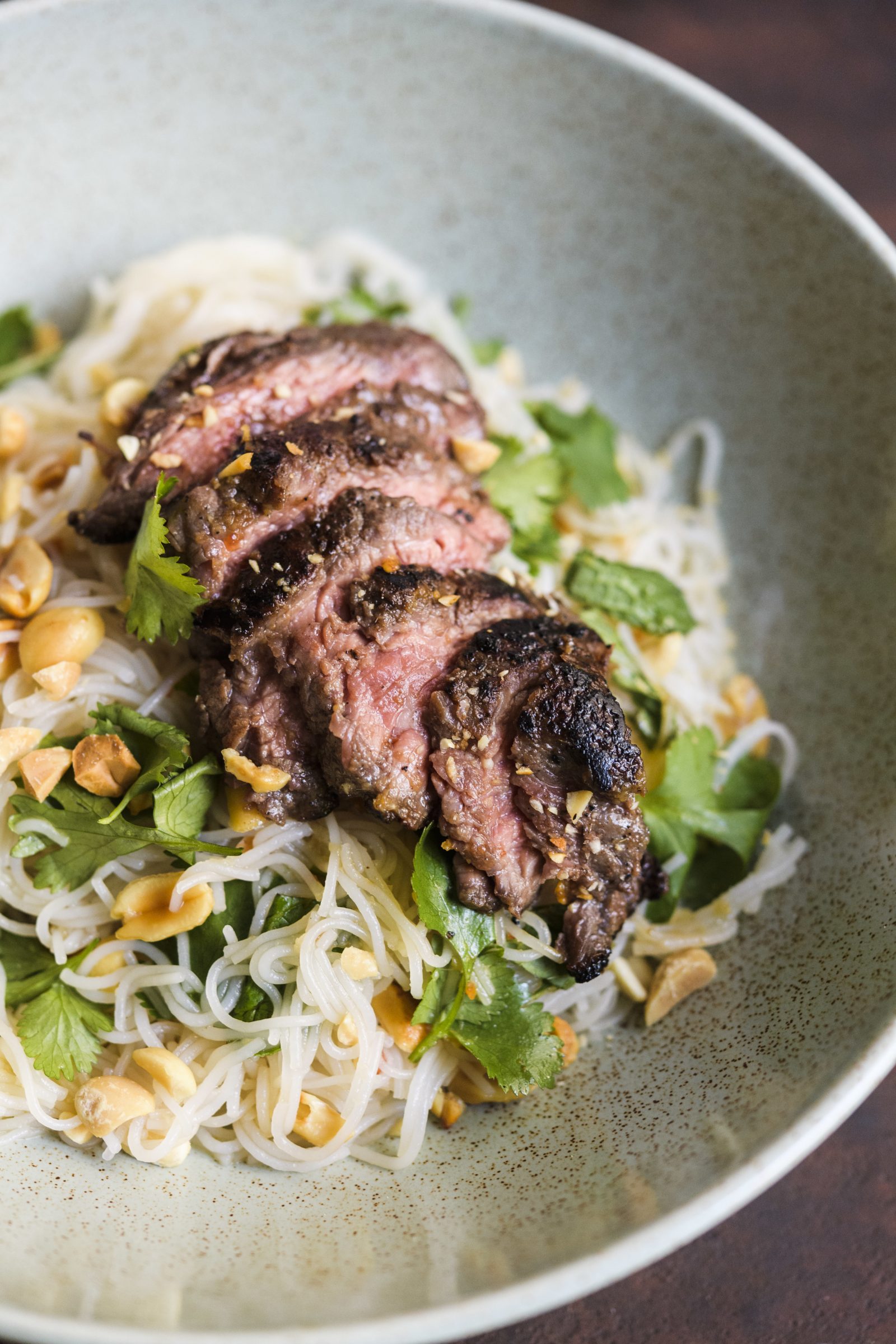 Ginger Beef and Rice Noodle Salad