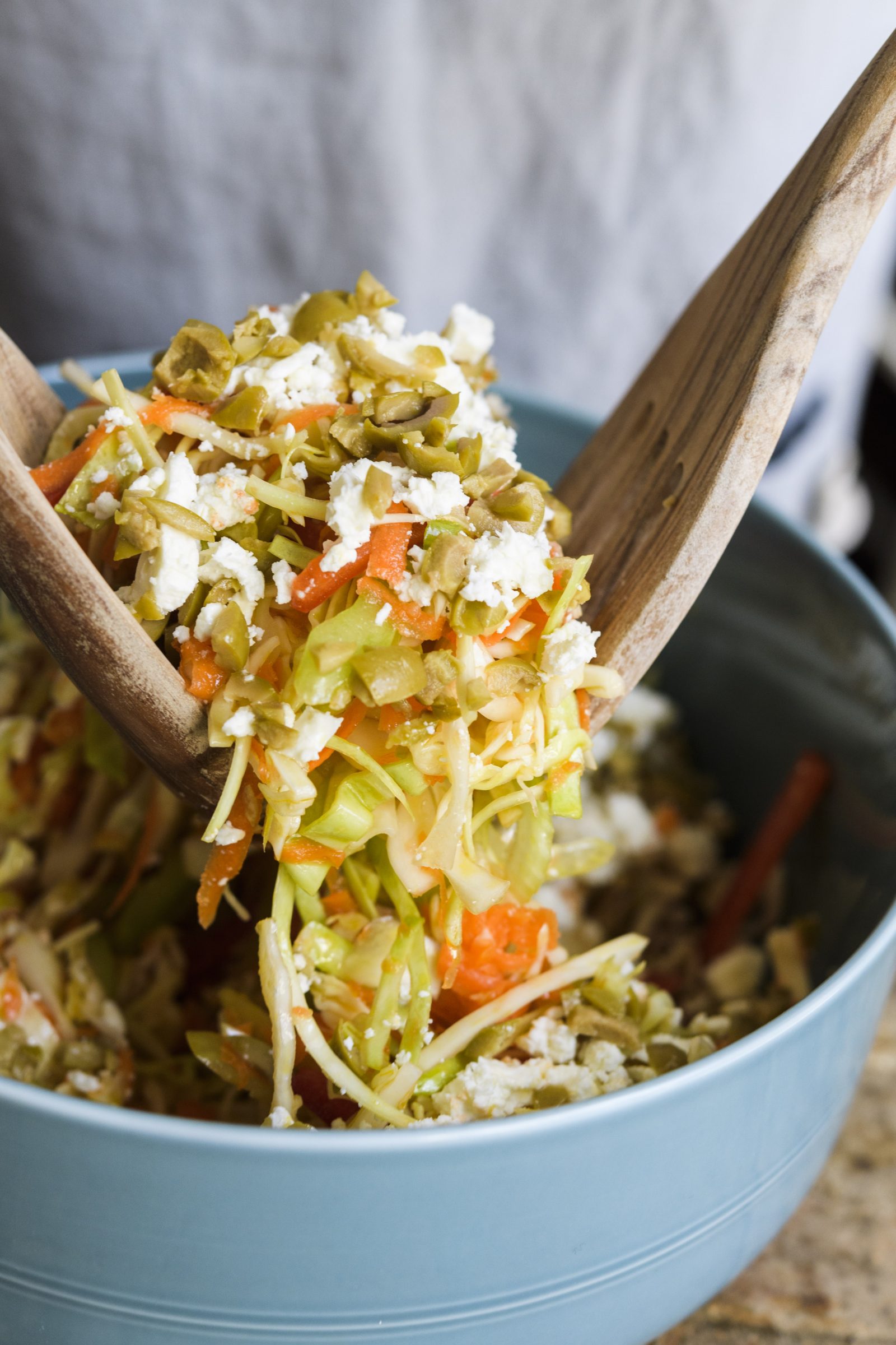 Greek Cabbage Salad with Carrots and Olives (Politiki Salata)