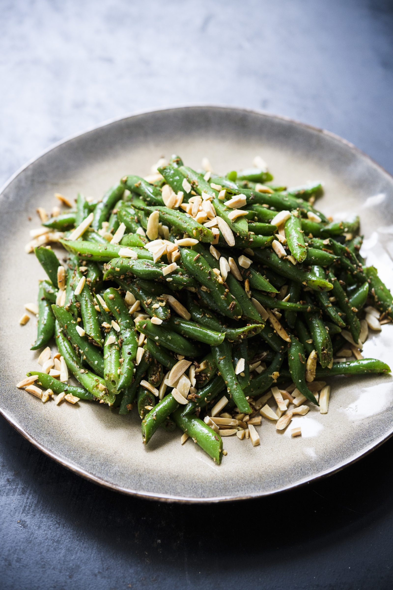 Green Beans with Toasted Almonds, Browned Butter and Whole Spices