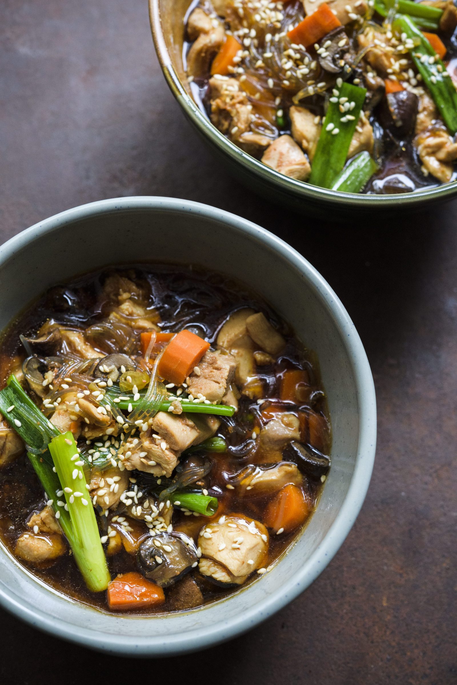 Korean Chicken-Vegetable Soup with Noodles