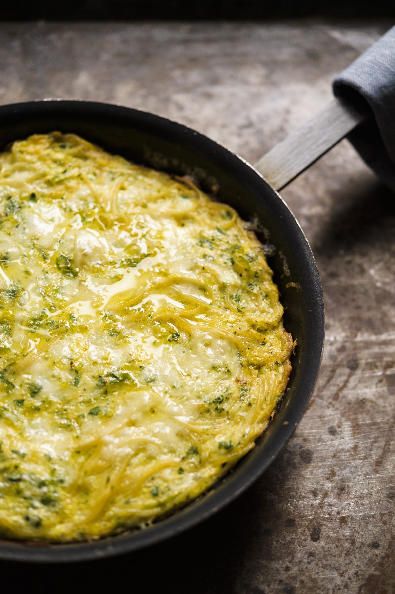 Pasta, Thyme and Parmesan Frittata