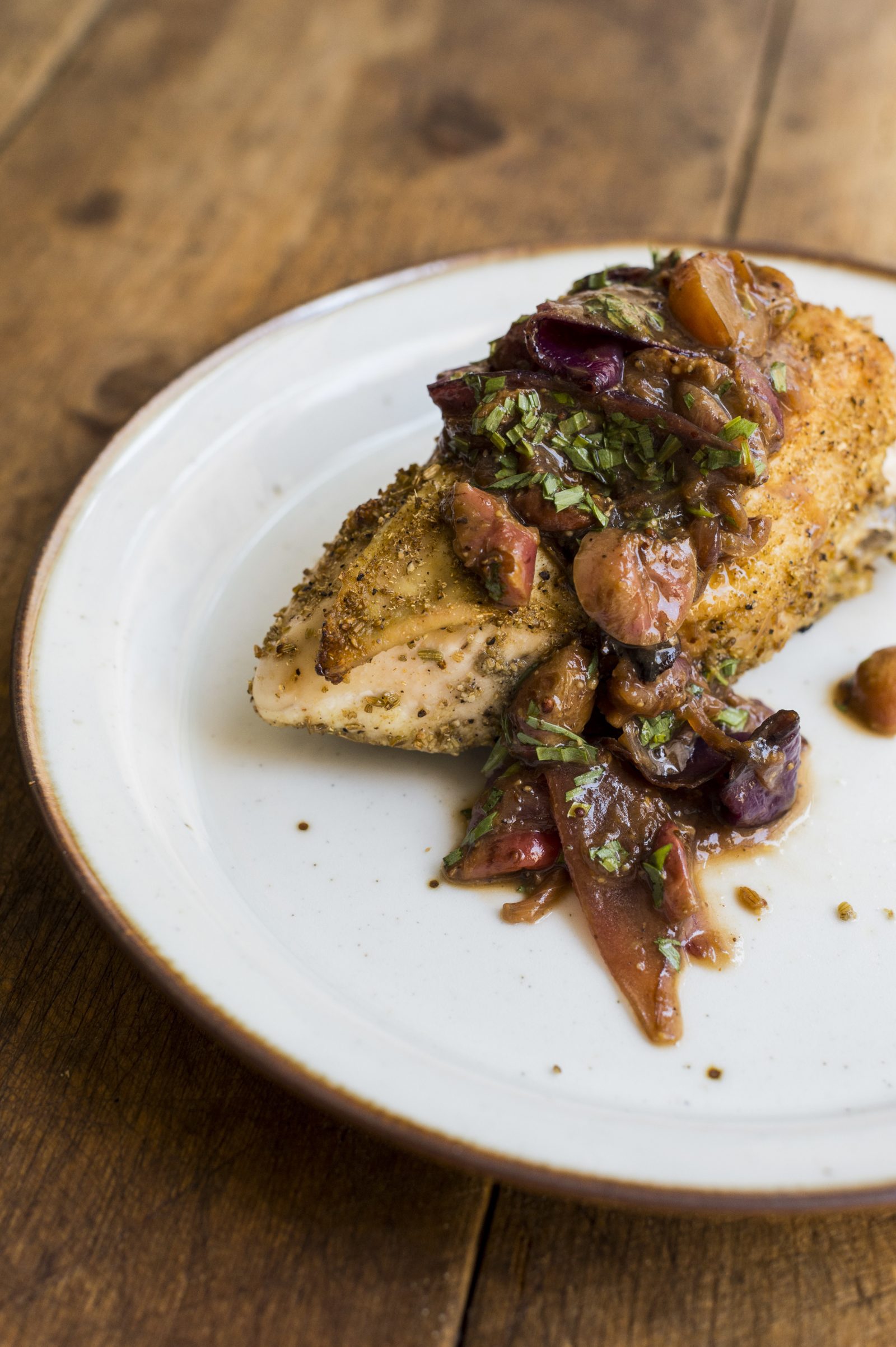 Roasted Chicken Breasts with Grapes and Sherry Vinegar