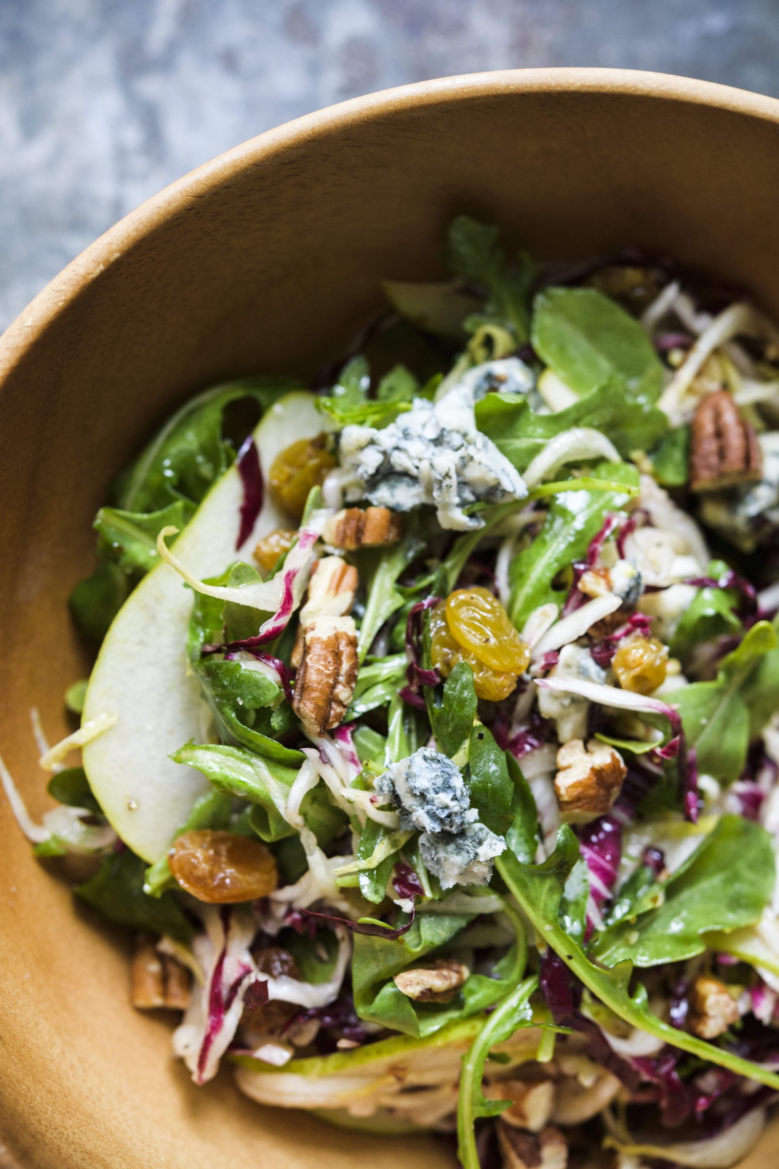 Shaved Pear and Endive Salad with Blue Cheese and Pecans
