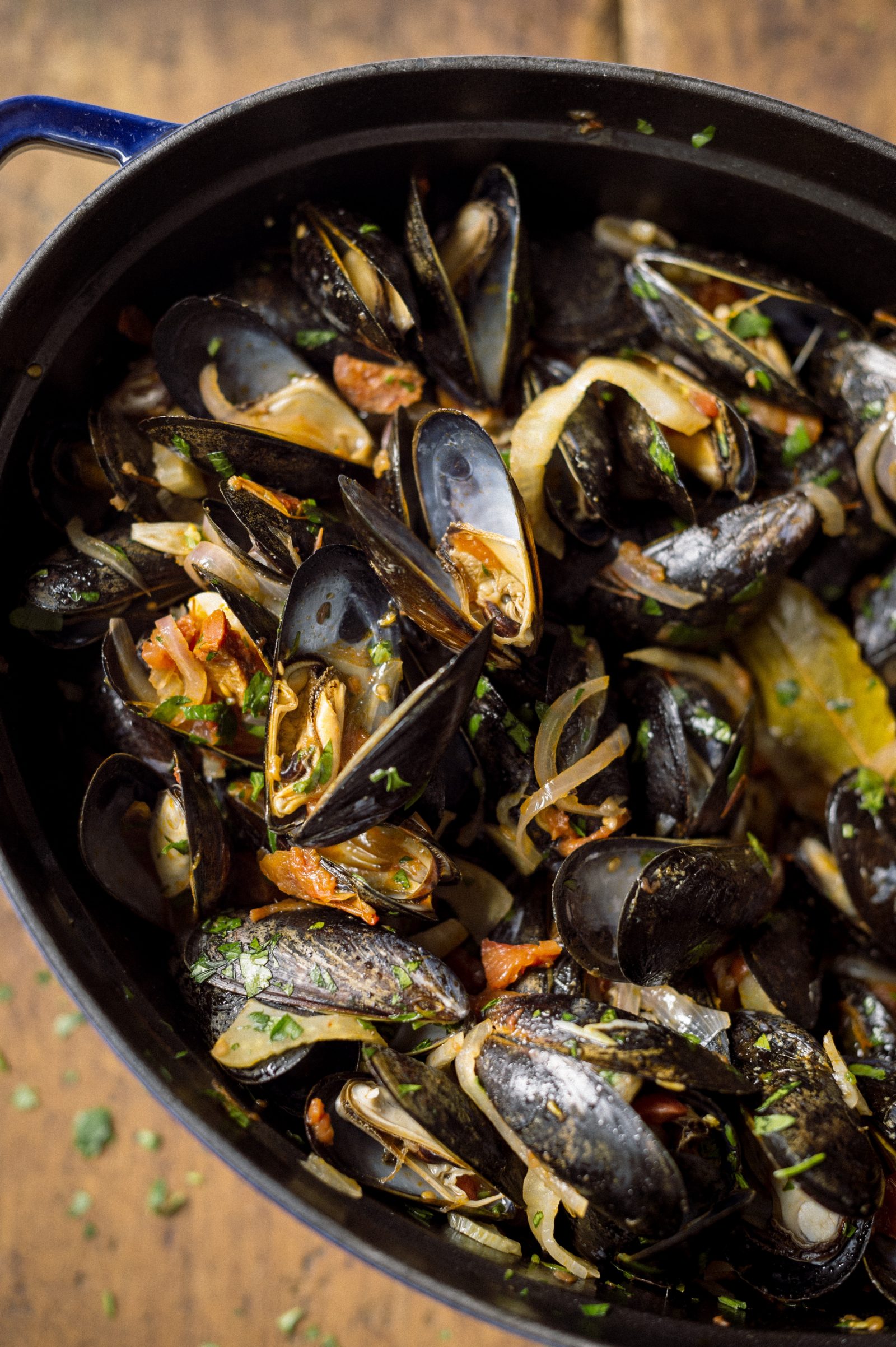 Steamed Mussels with Chorizo and Fennel