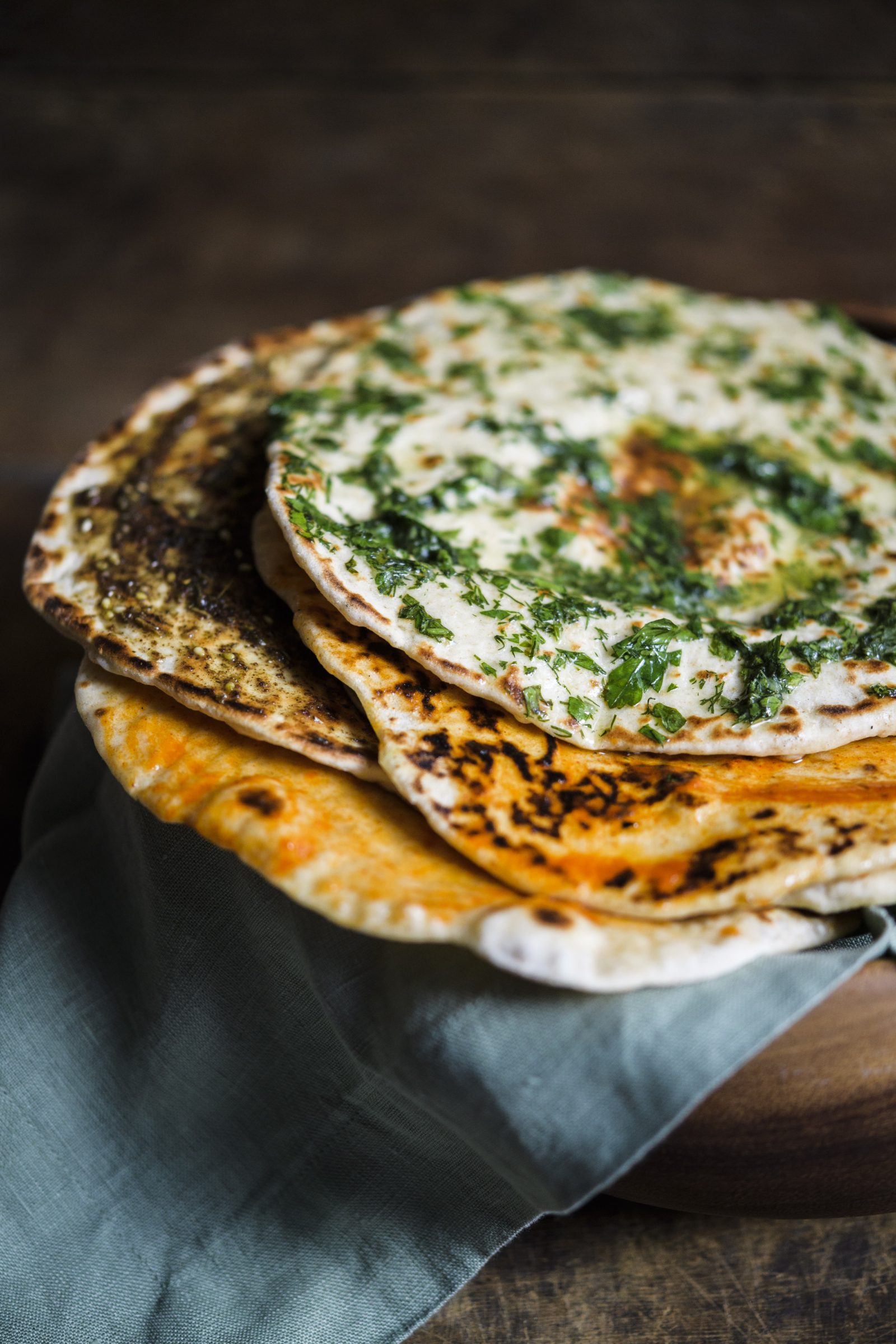 Yogurt Flatbreads with Flavored Butter