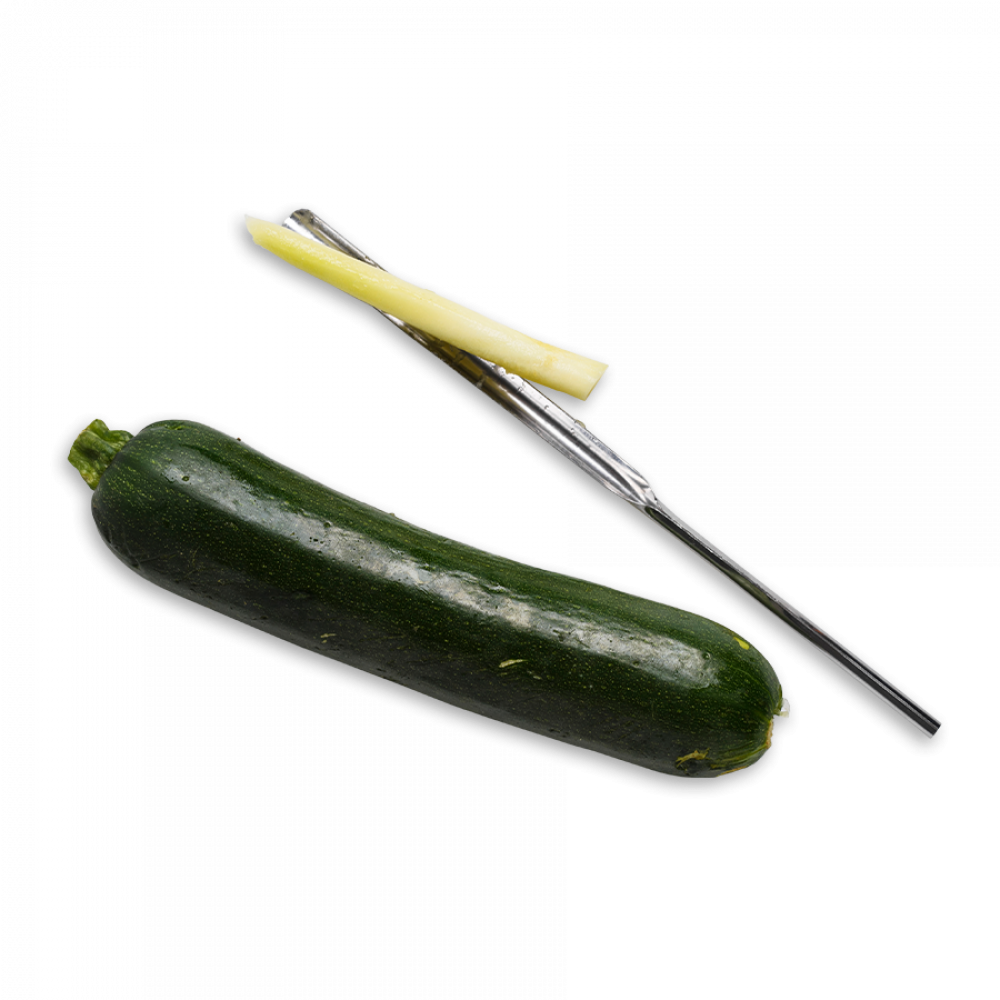 A zucchini corer simplifies stuffed squash.