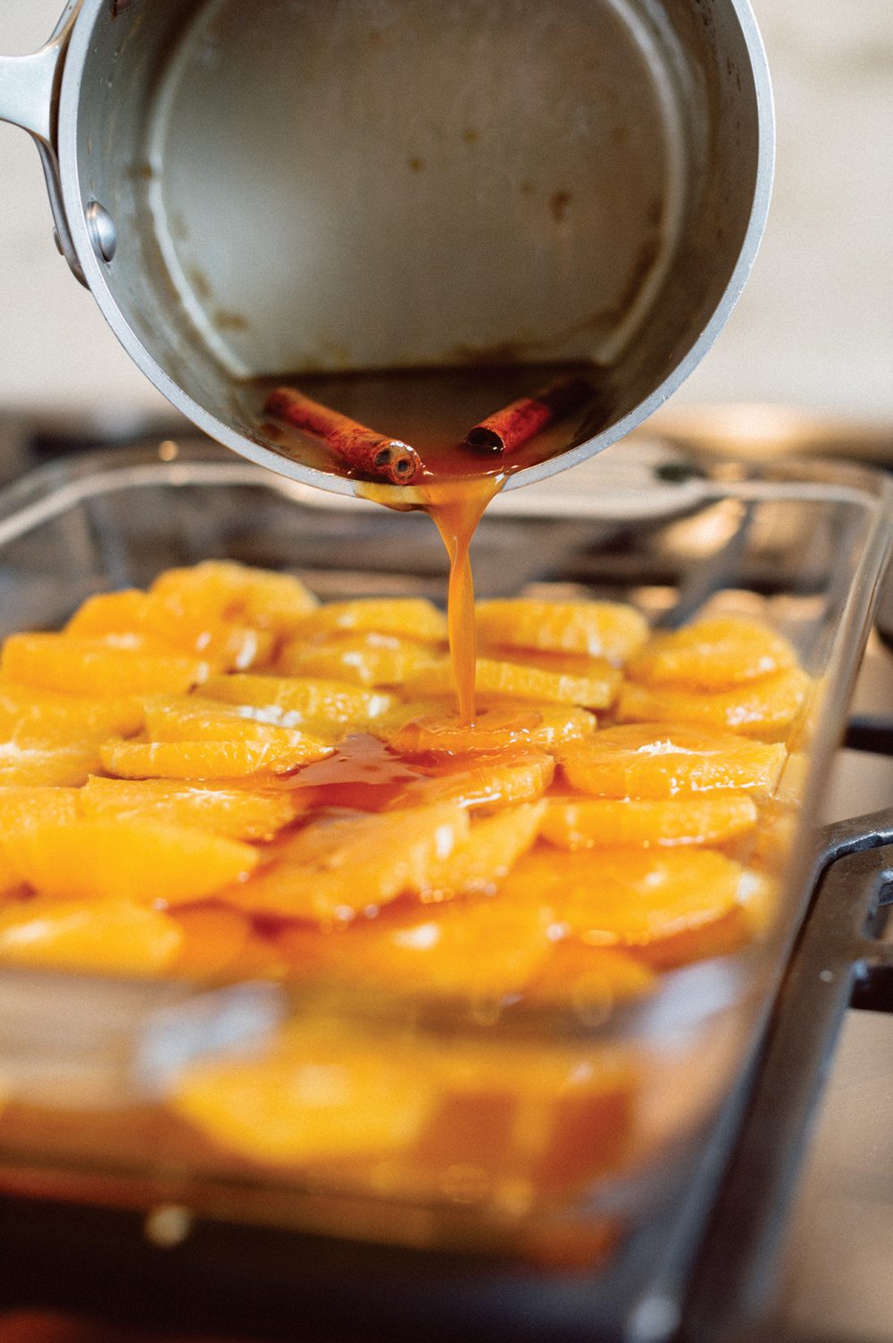 To give a classic caramel sauce an easy punch of flavor, substitute fresh orange juice for some or all of the water.