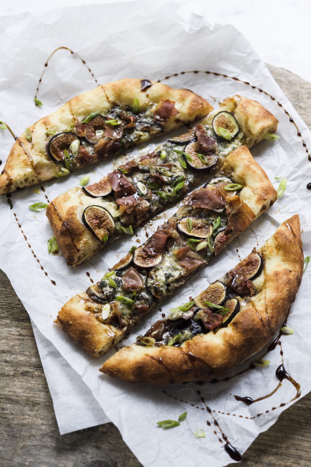 Fig, Blue Cheese and Prosciutto Pizza