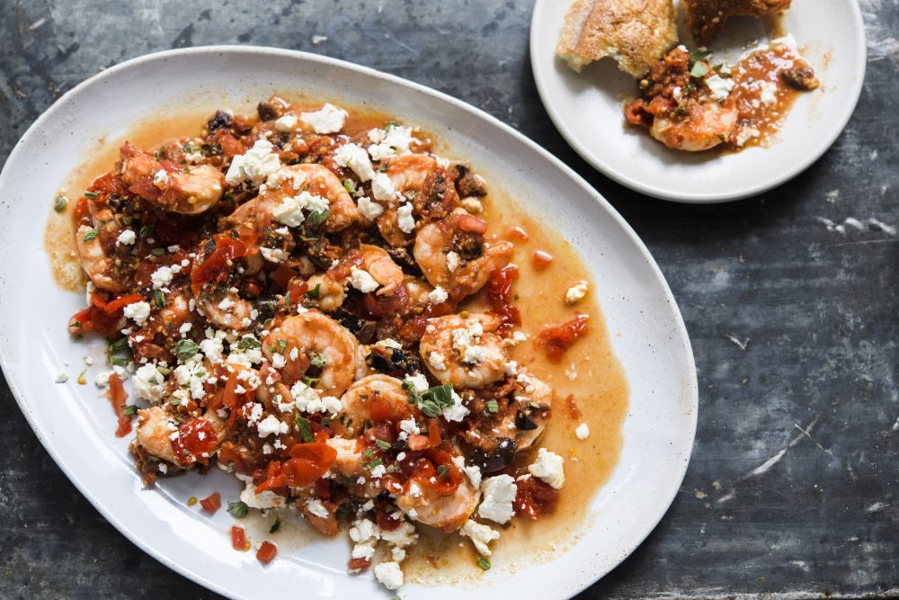 Garlicky Shrimp with Fennel and Feta