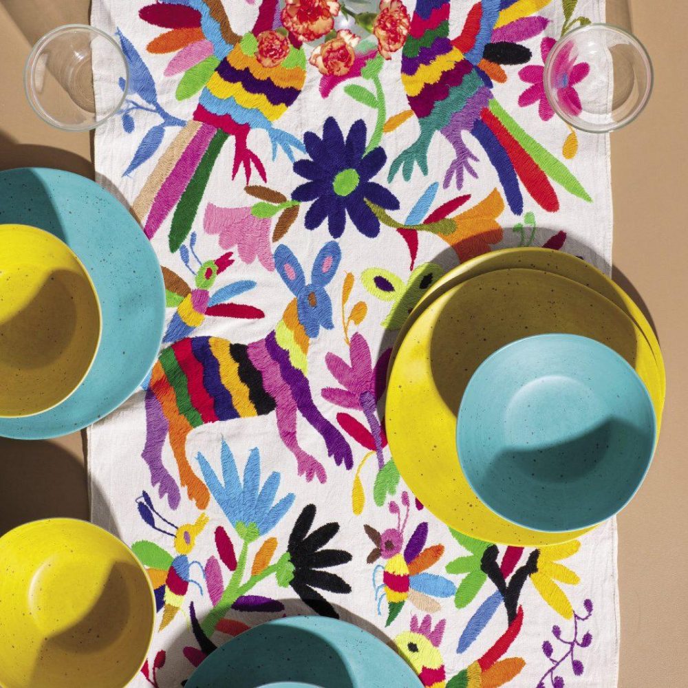 Guelaguetza Designs Multicolor Otomi Table Runner