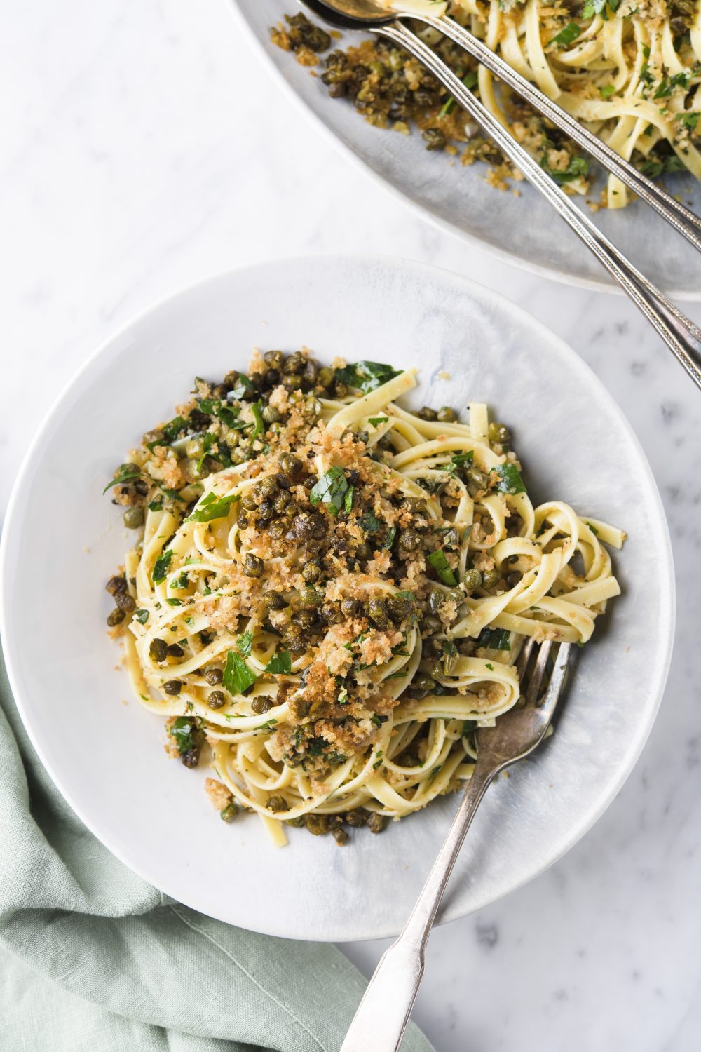 Pasta with Fried Capers and Toasted Breadcrumbs V