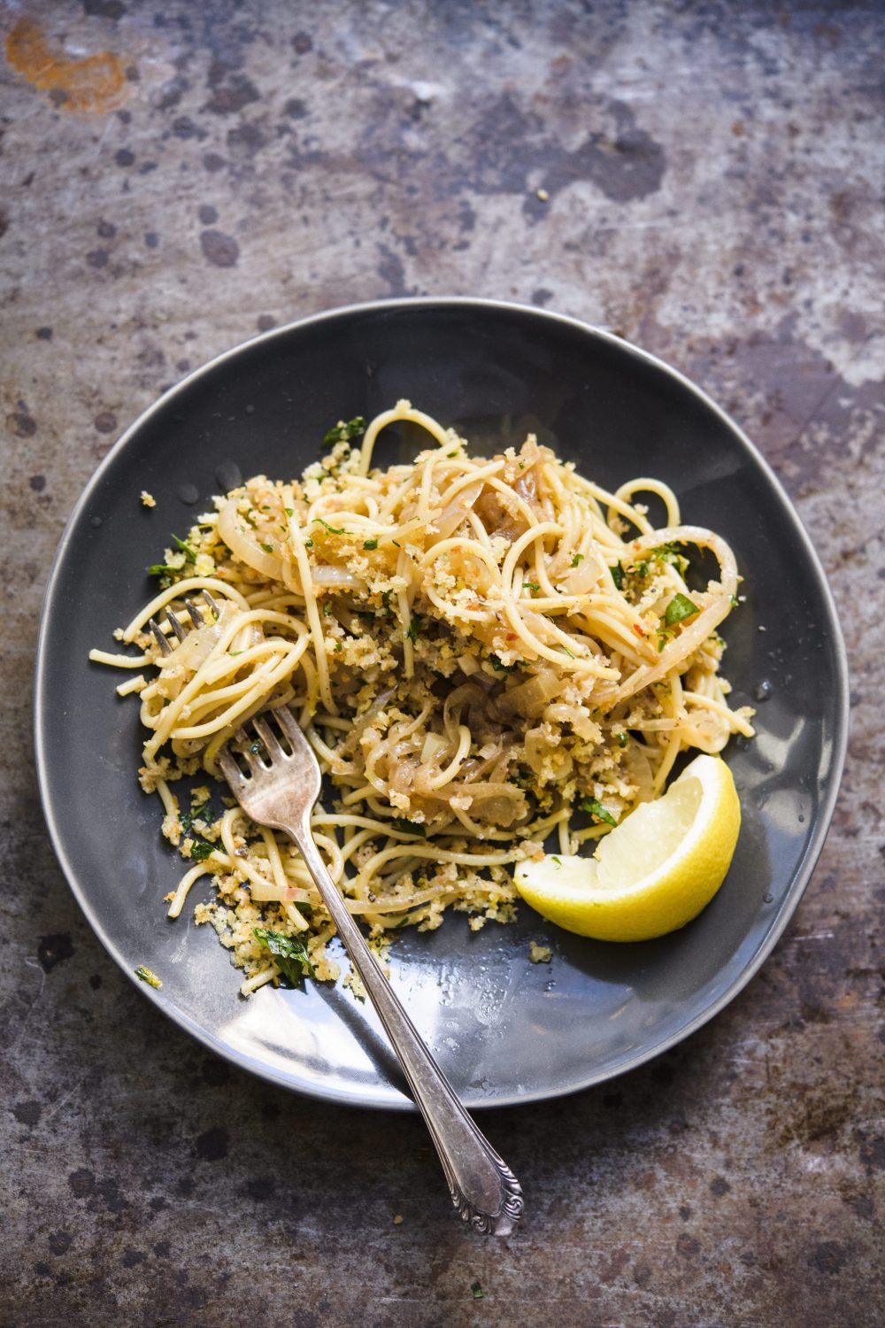 Pasta with Golden Onions and Breadcrumbs