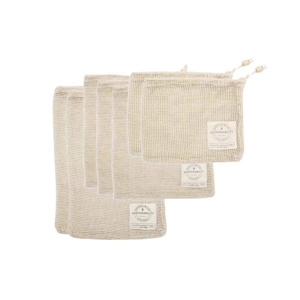 Sandstone and sage organic cotton produce bags 7 piece set sandstone and sage
