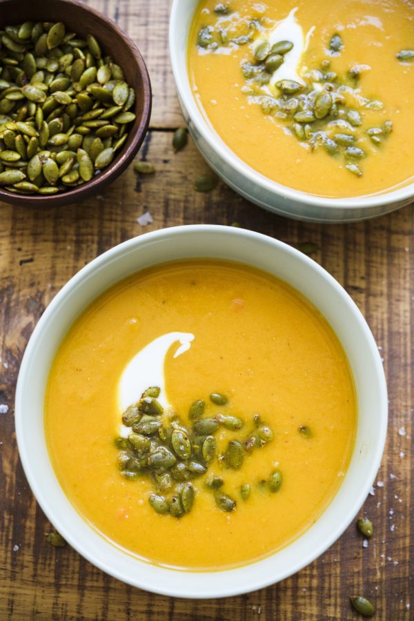 Indian-Spiced Butternut Squash Soup with Yogurt