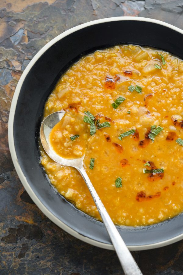Turkish Red Lentil Soup with Aleppo Pepper Oil
