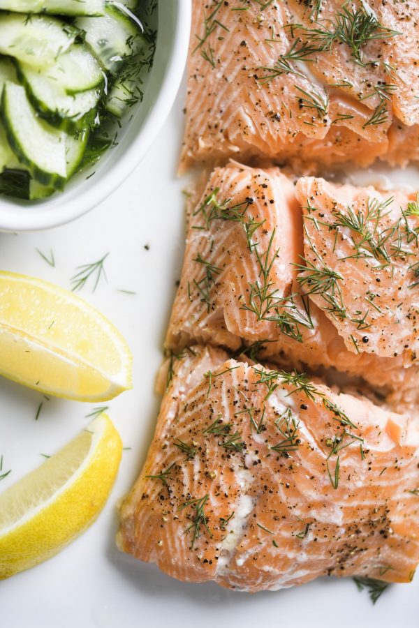 Baked Salted Salmon with Dill